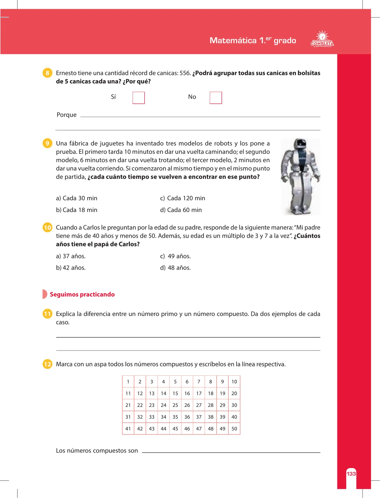 Miniatura página 133 de Matemática 1 : cuaderno de reforzamiento pedagógico - JEC · 2016
