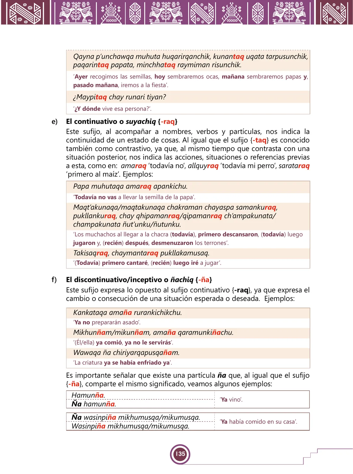 Página 137 de Urin Qichwa Qillqay Yachana Mayt'u = Manual de escritura quechua sureño · 2021