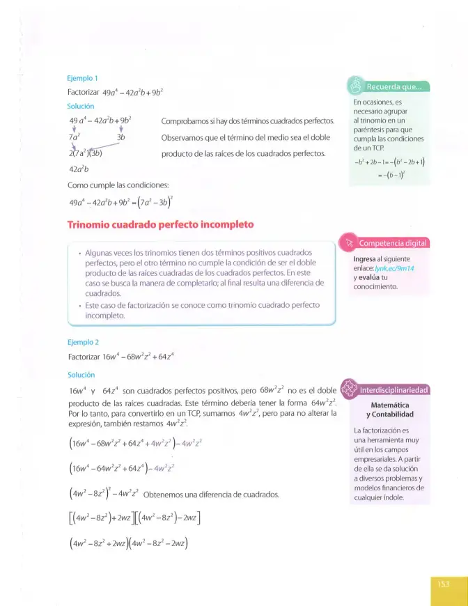 Página 153 de Matematica 9° · Egb 9 Matematica 2025 · 2025