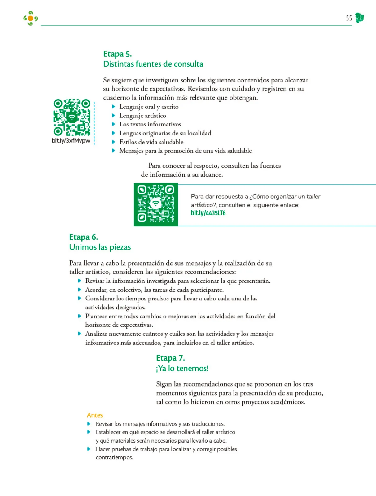 Página 56 de Colección Sk´asolil. Nuestro libro de Proyectos. Tomo III. Libro de Educación Telesecundaria Grado 2° Ciclo Escolar 2025 - 2026