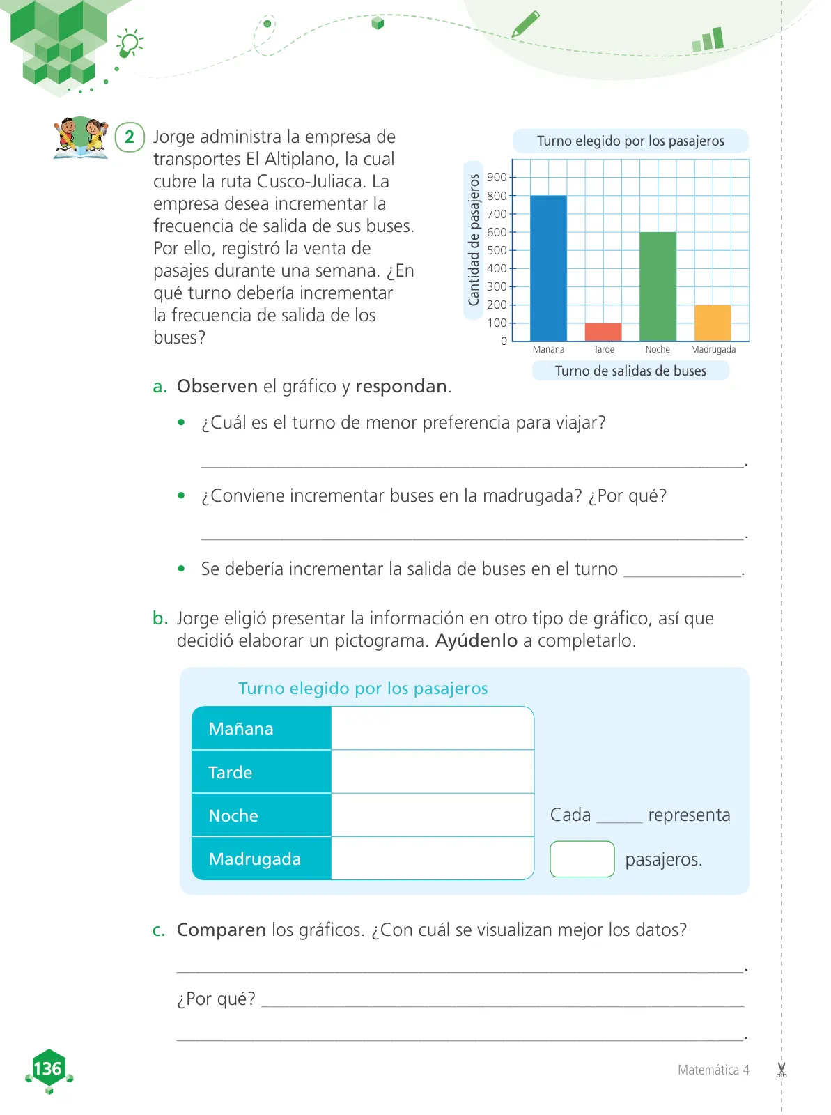 Página 138 de Matemática 4 : cuaderno de trabajo para cuarto grado de Educación Primaria 2019 · 2019