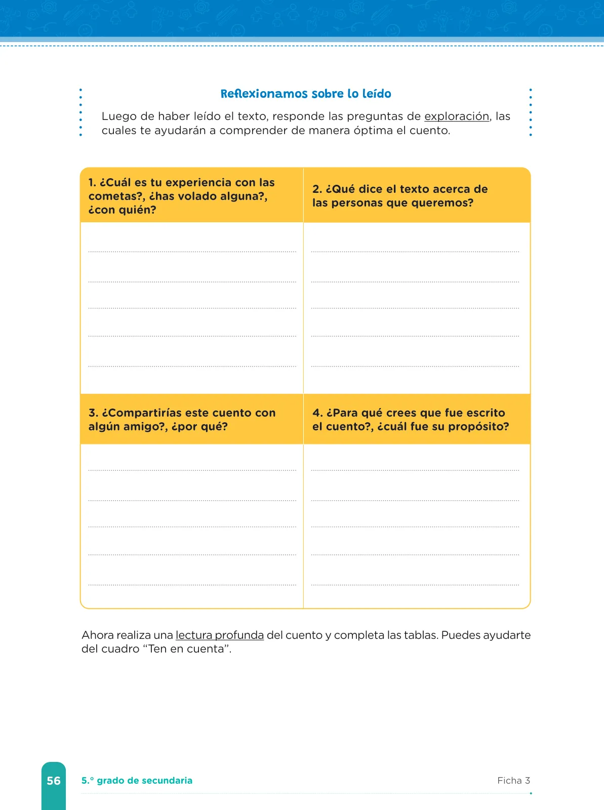 Página 58 de Fichas de aprendizaje de Comunicación 5 · 2024