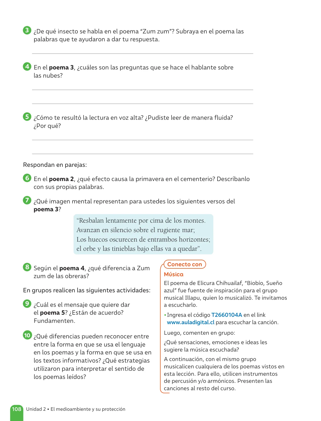 Página 110 de Lenguaje y Comunicación – Sexto Básico | Texto del Estudiante MINEDUC – Descargar PDF · 2024