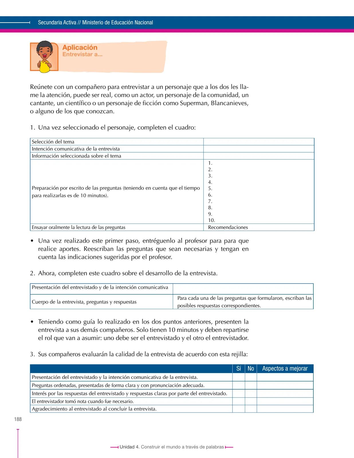 Página 188 de Lenguaje 6° · Secundaria Activa