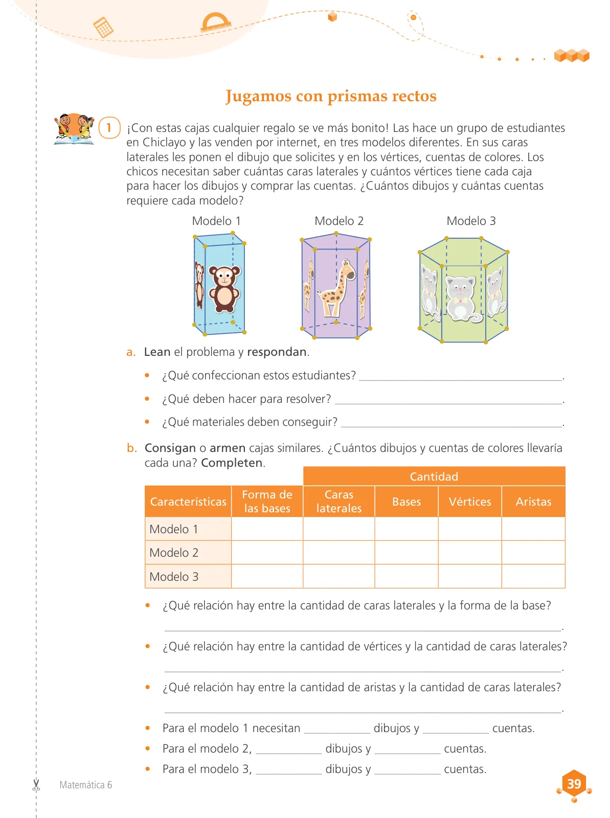 Miniatura página 41 de Matemática 6 : cuaderno de trabajo para sexto grado de Educación Primaria 2019 · 2019
