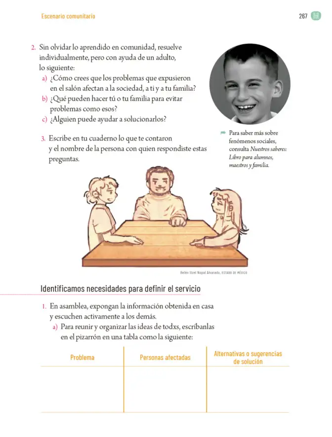 Página 270 de Proyectos Comunitarios. Libro de Educación Primaria Grado 5° Ciclo Escolar 2025 - 2026