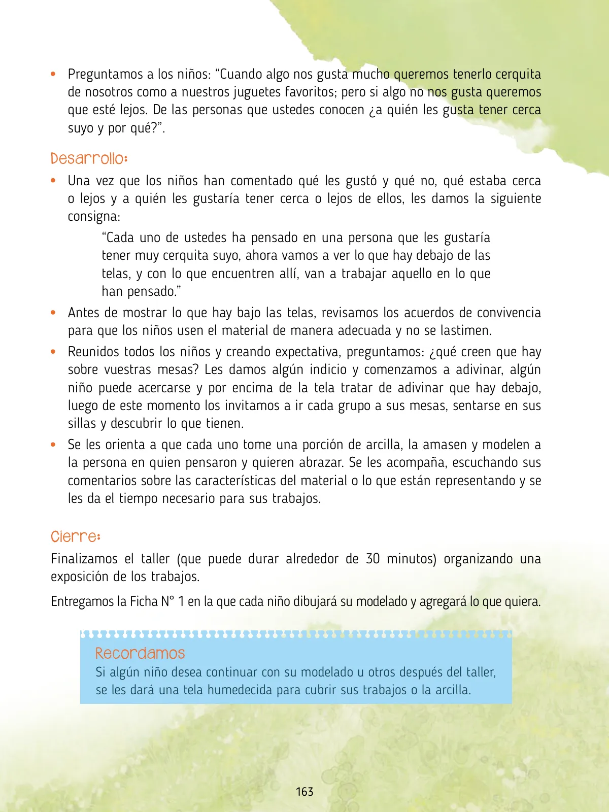Página 165 de Agenda pedagógica 2017-2018 para docentes de II Ciclo de Instituciones de nivel de Educación Inicial · 2017