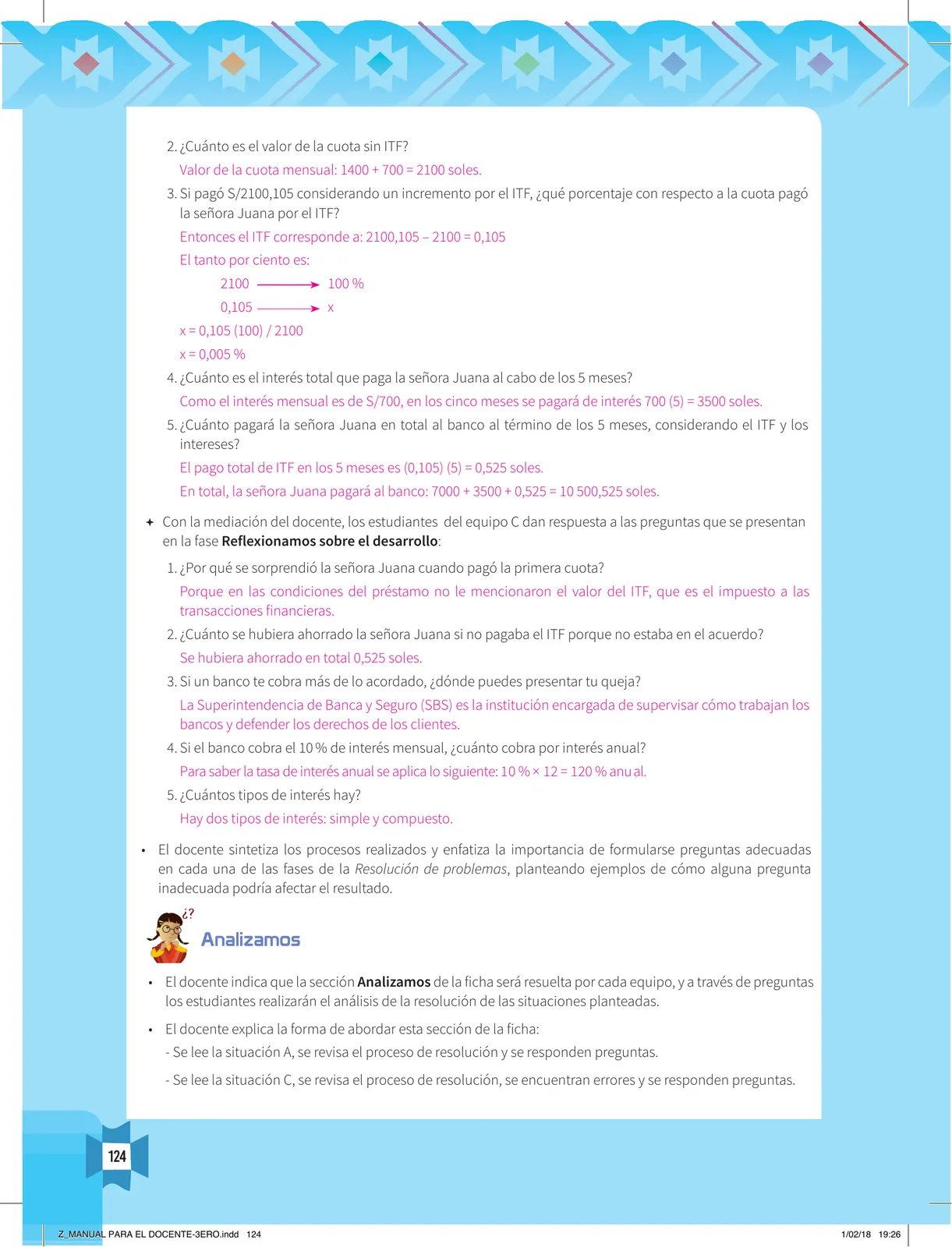 Miniatura página 126 de Resolvamos problemas 3 : manual para el docente 2018 · 2018