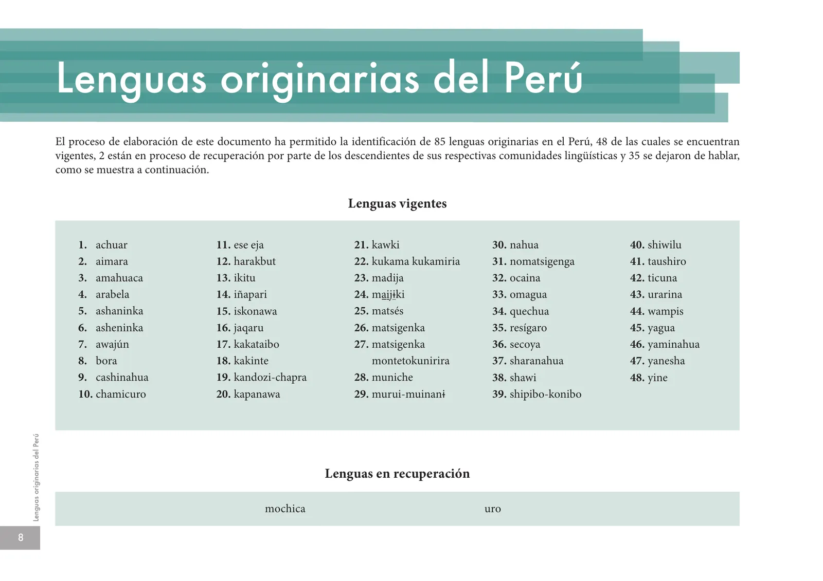 Miniatura página 10 de Lenguas originarias del Perú · 2018