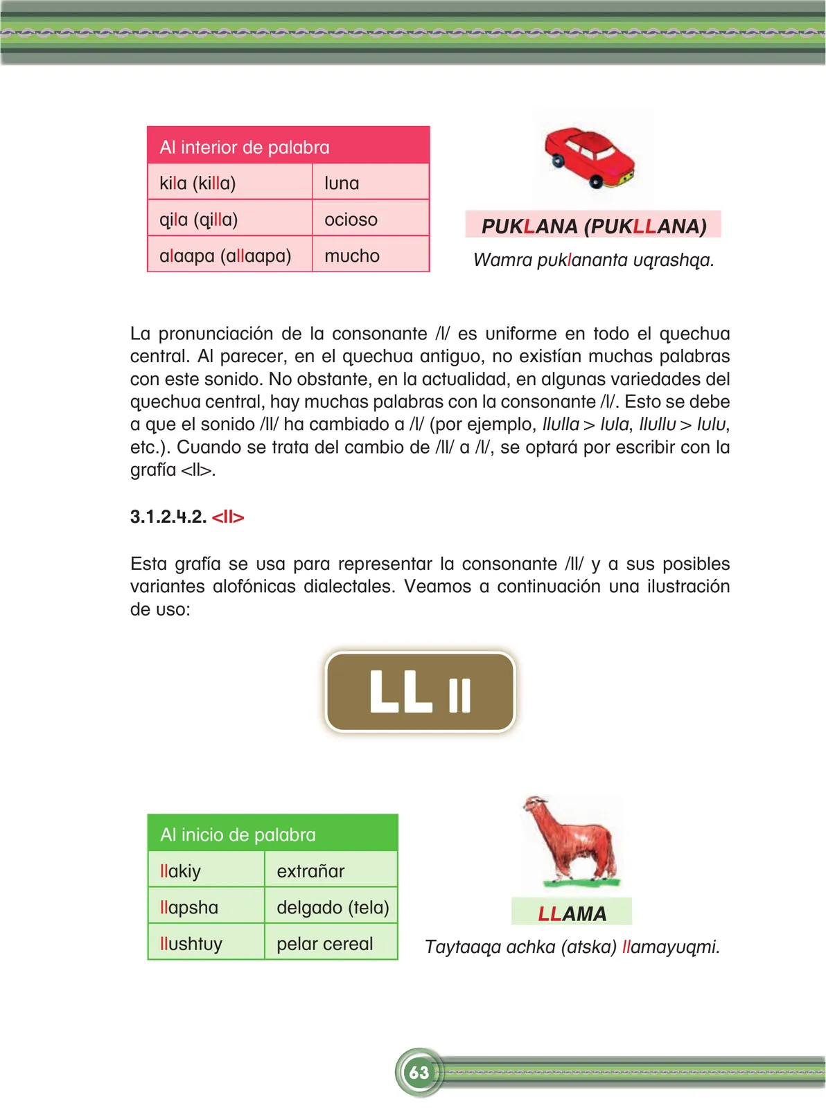 Página 65 de Chawpin qichwata alli qillqanapaq maytu = Manual de escritura quechua central · 2020