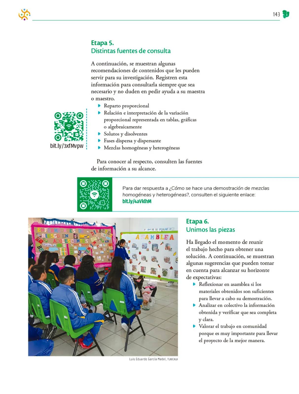 Miniatura página 144 de Colección Nanahuatzin. Nuestro libro de Proyectos. Tomo I.   Libro de Educación Telesecundaria Grado 3°  Ciclo Escolar 2025 - 2026