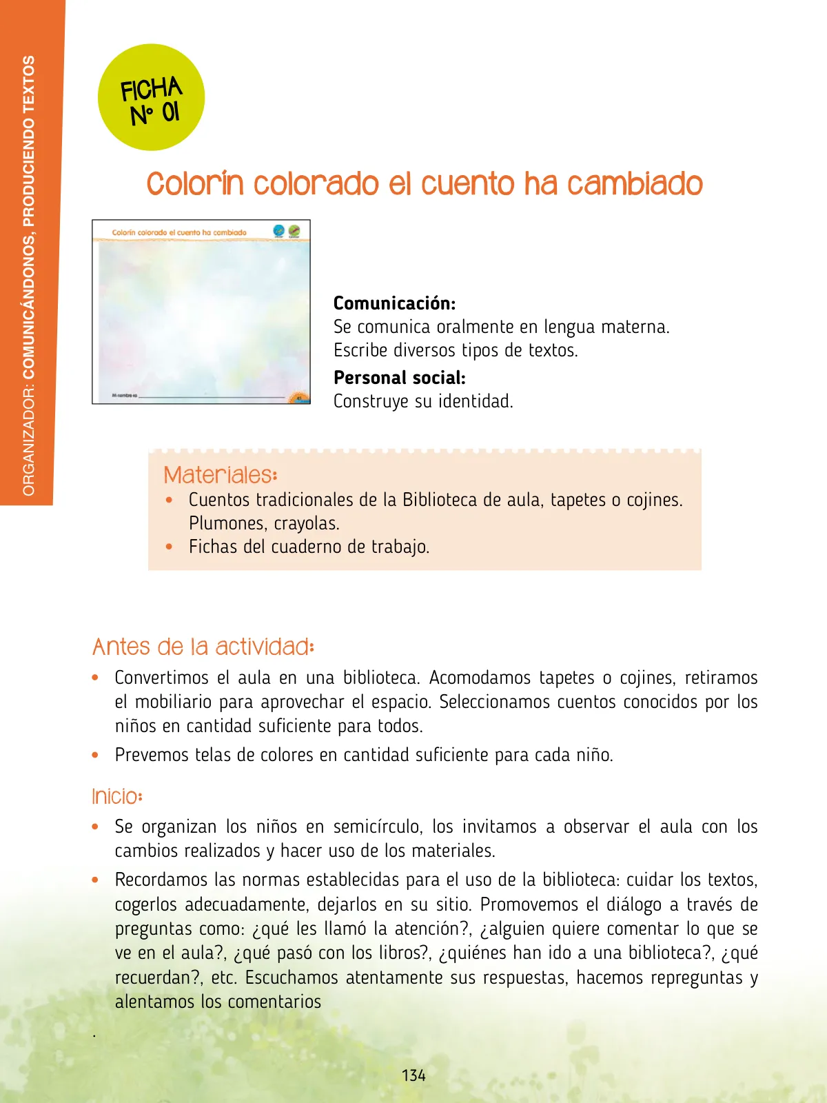 Miniatura página 136 de Agenda pedagógica 2017-2018 para docentes de II Ciclo de Instituciones de nivel de Educación Inicial · 2017