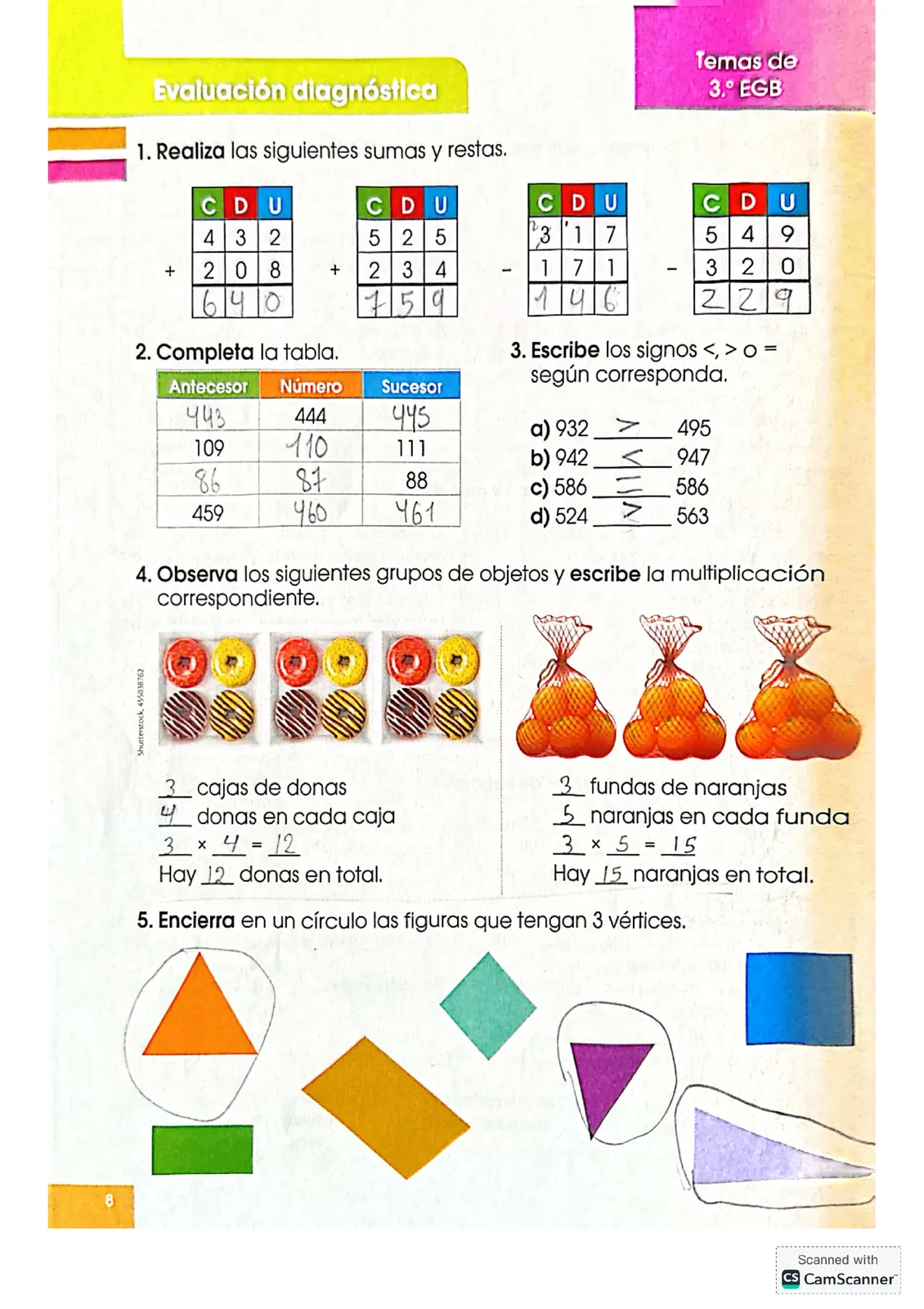 Miniatura página 8 de Matematica · 4 EGB · 2024