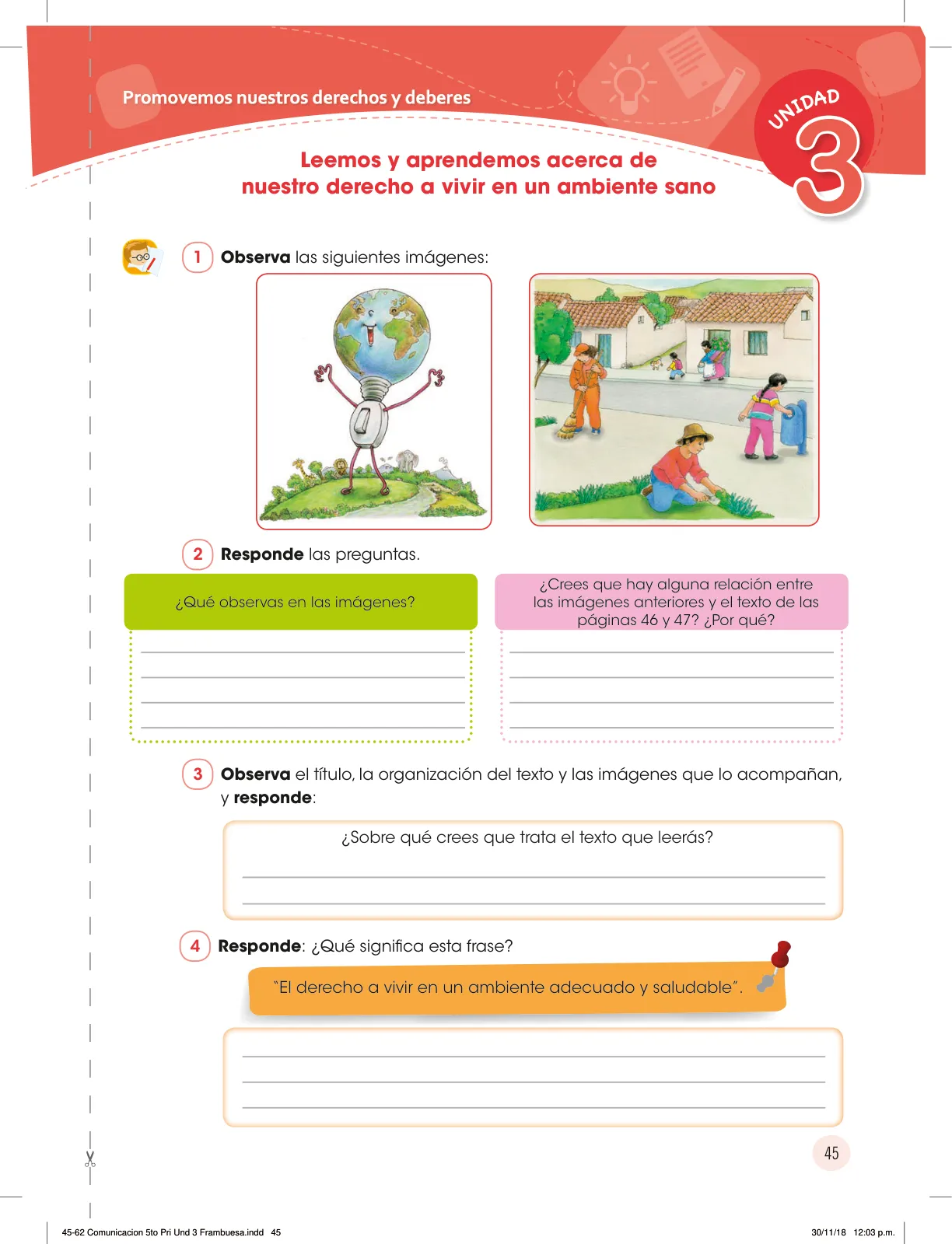 Página 47 de Comunicación 5 : cuaderno de trabajo para quinto grado de Educación Primaria 2019 · 2019