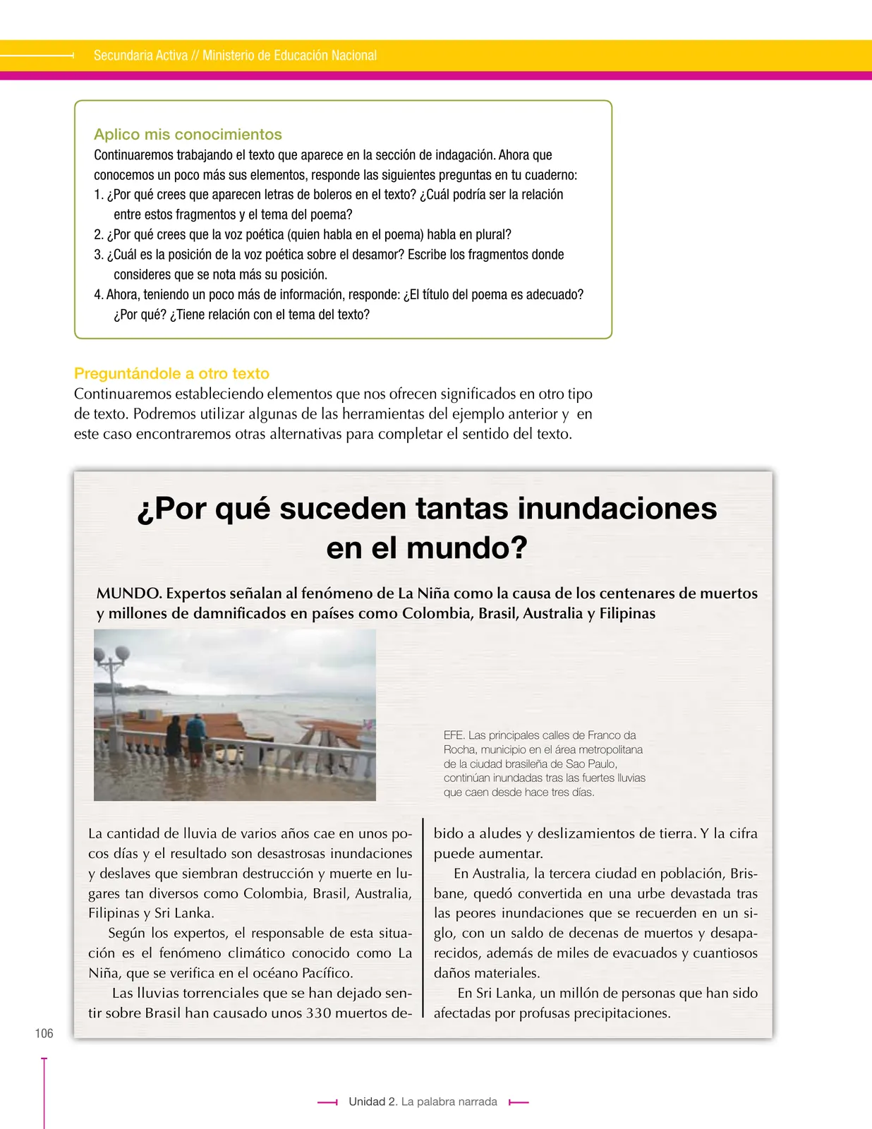 Página 106 de Lenguaje 8° · Secundaria Activa