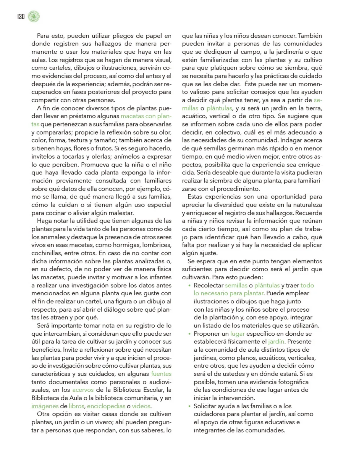 Página 131 de Modalidades de trabajo para la acción transformadora y el codiseño Libro de Educación Preescolar Grado 1°, 2°, 3° Ciclo Escolar 2025 - 2026