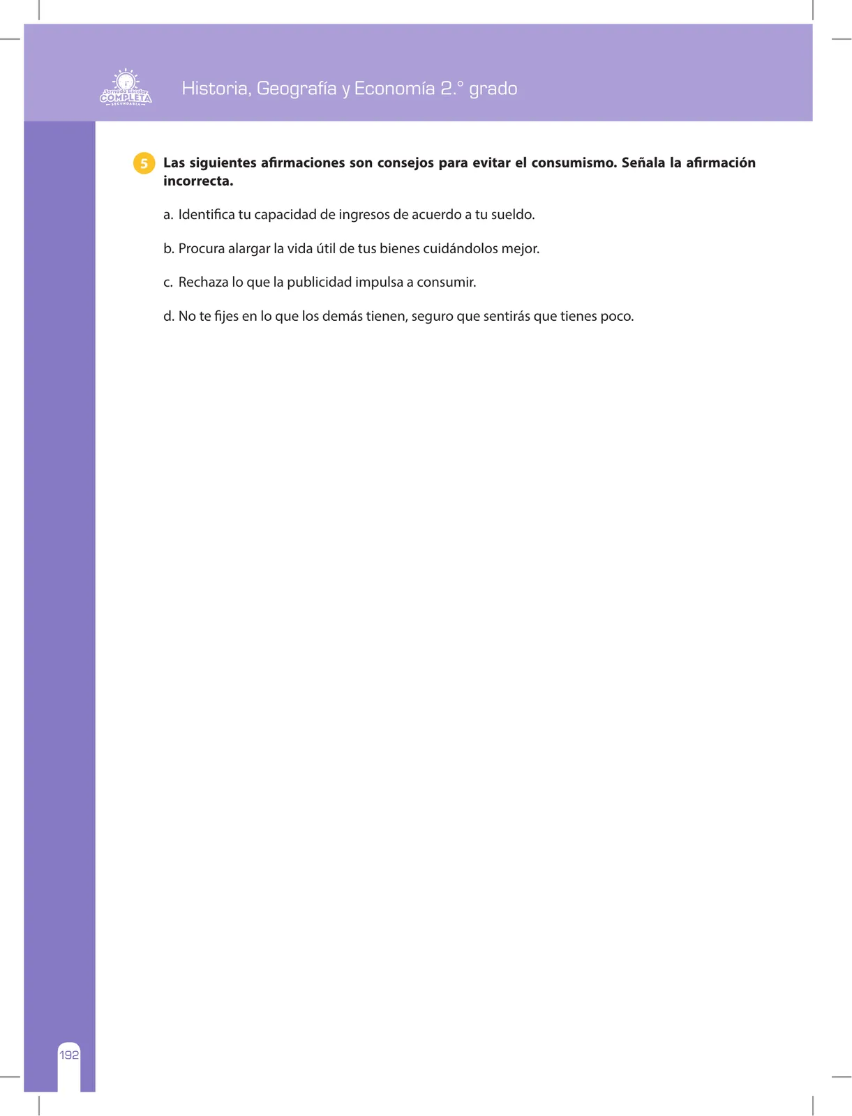 Miniatura página 192 de Historia, Geografía y Economía 2 : cuaderno de reforzamiento pedagógico - JEC ﻿ · 2016