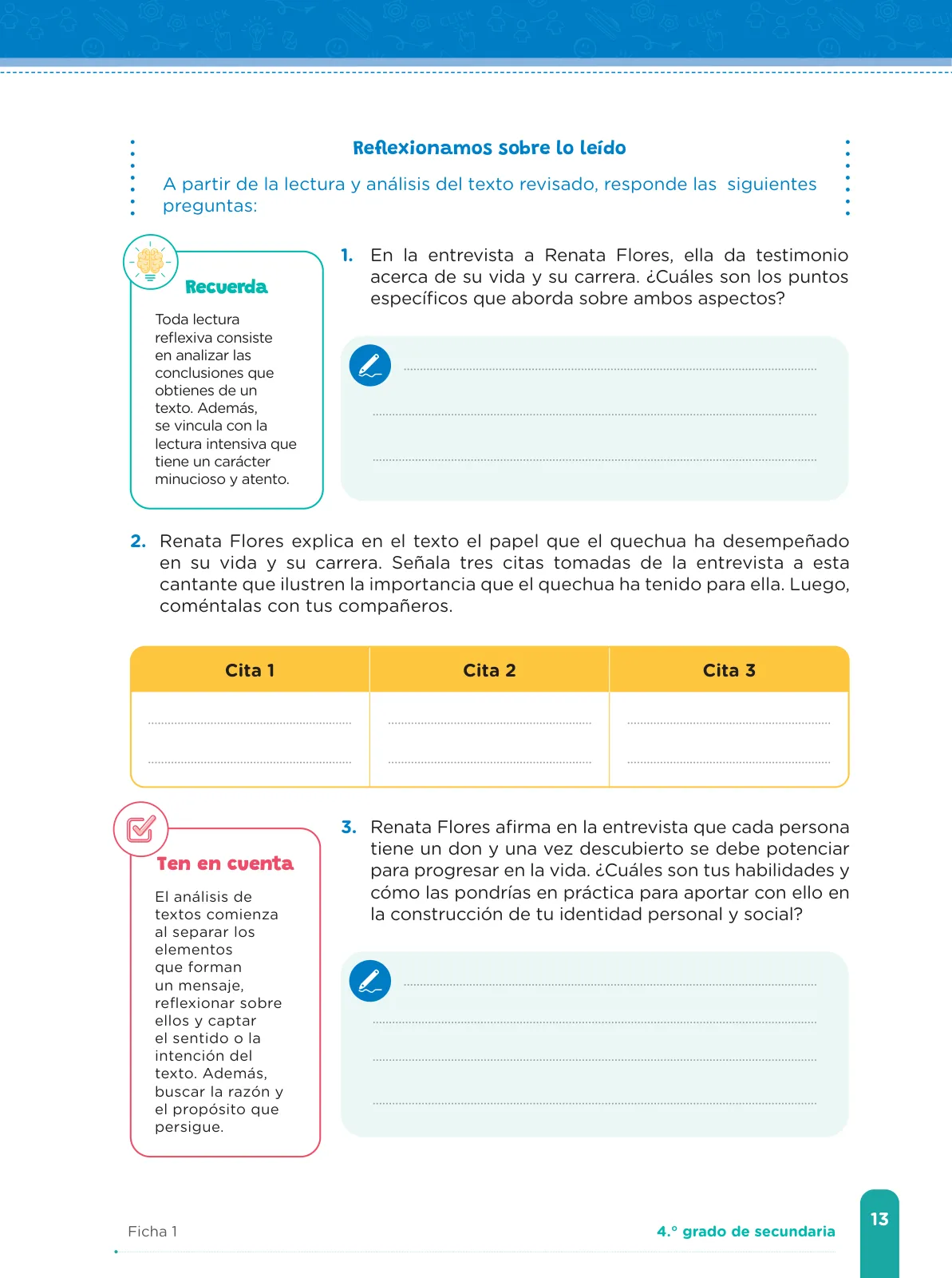 Miniatura página 15 de Fichas de aprendizaje de Comunicación 4 · 2024