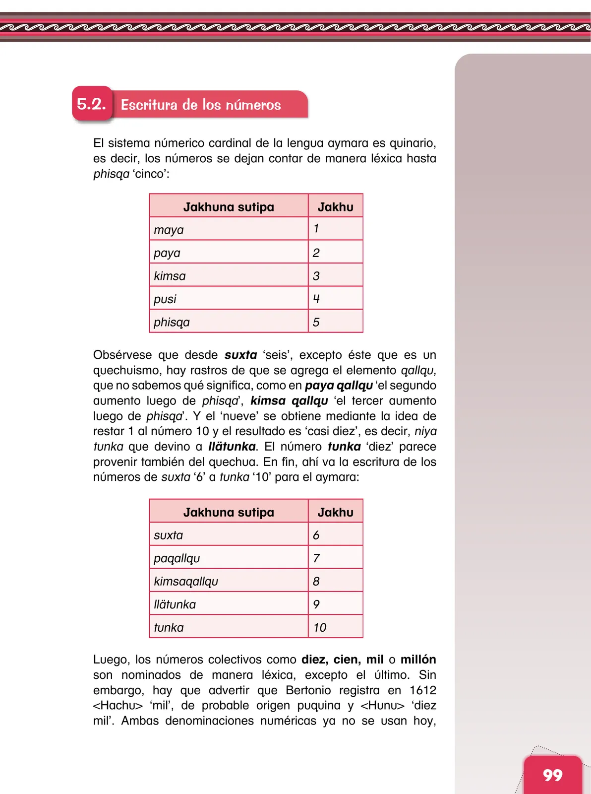Página 101 de Aymara arutha chiqapa qillqañataki panka = Manual de escritura Aimara · 2021