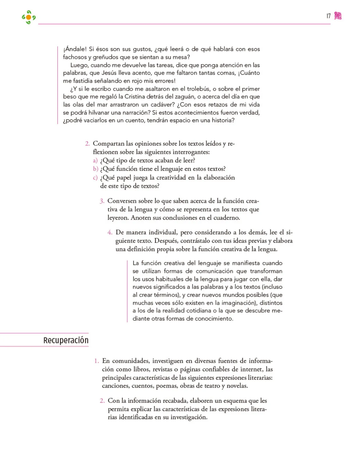 Página 18 de Colección Ximhai. Nuestro libro de proyectos.   Libro de Educación Secundaria Grado 1°  Ciclo Escolar 2025 - 2026
