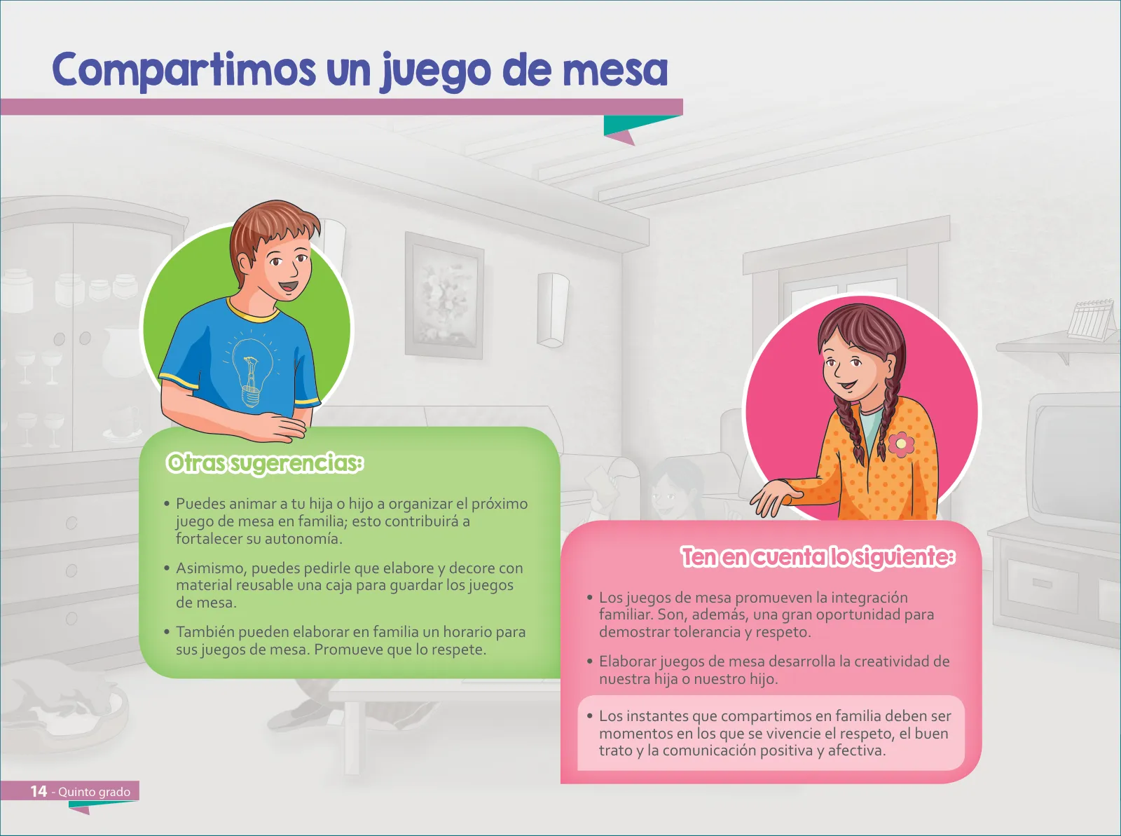 Página 16 de Aprendemos juntos en familia : guía dirigida a madres y padres. Quinto grado de Educación Primaria · 2019