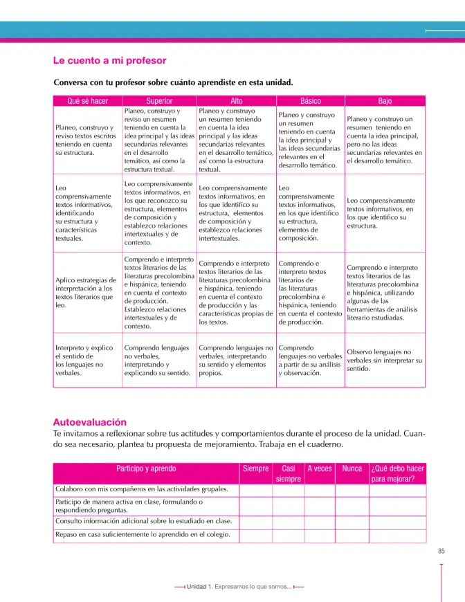 Página 85 de Lenguaje 9° · Secundaria Activa