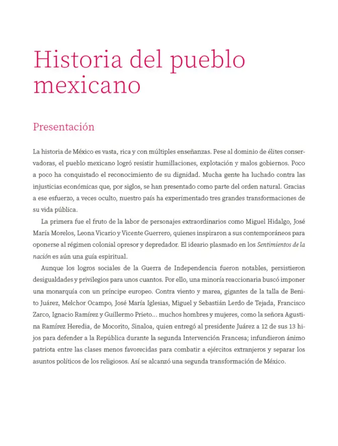 Página 4 de Historia del pueblo mexicano. Multigrado Libro de Educación Telesecundaria Grado 1° Ciclo Escolar 2025 - 2026