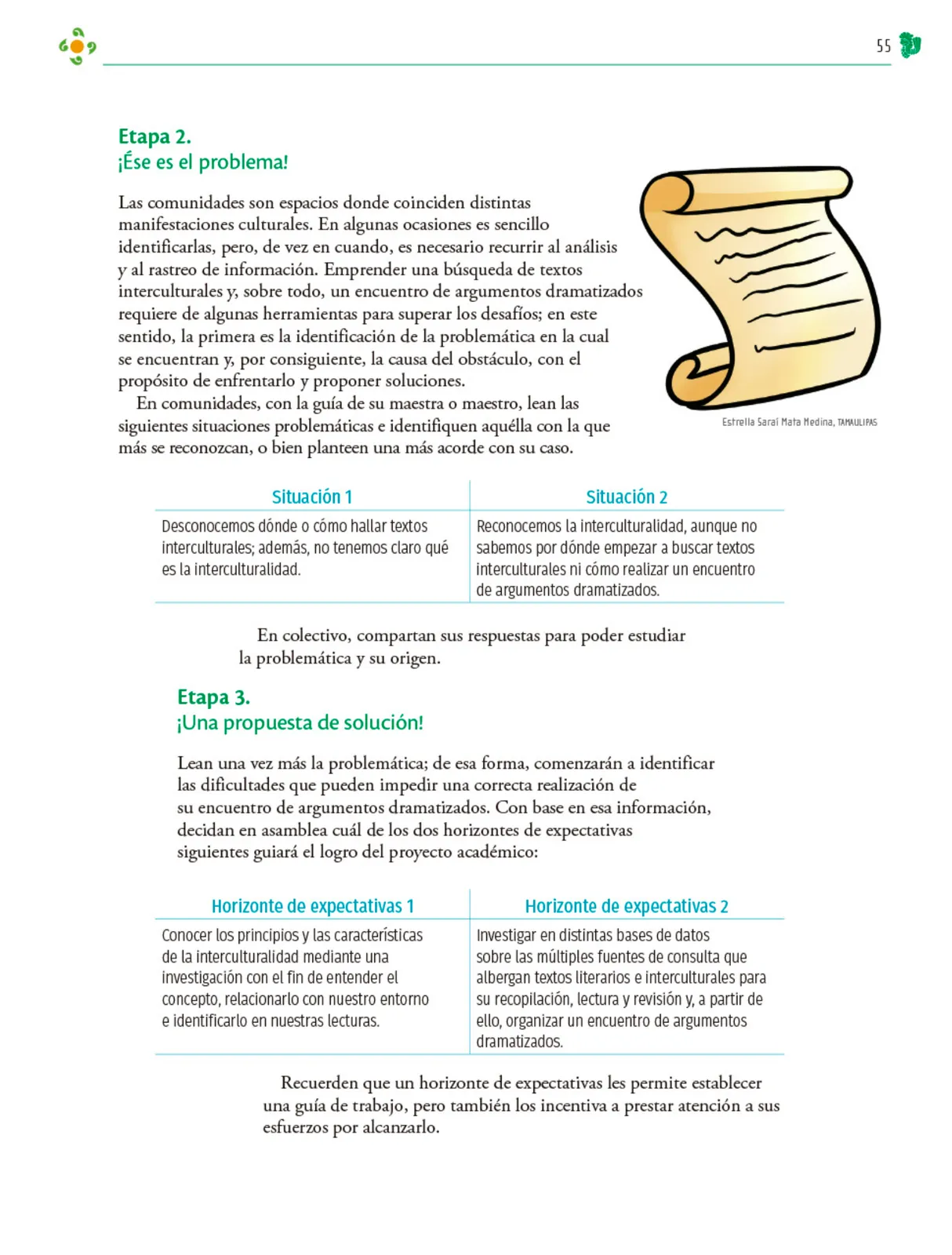 Miniatura página 56 de Colección Nanahuatzin. Nuestro libro de Proyectos. Tomo I.   Libro de Educación Telesecundaria Grado 3°  Ciclo Escolar 2025 - 2026