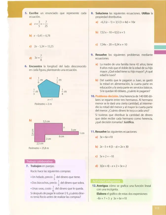 Página 115 de Matematica 8° · Egb 8 Matematica 2025 · 2025