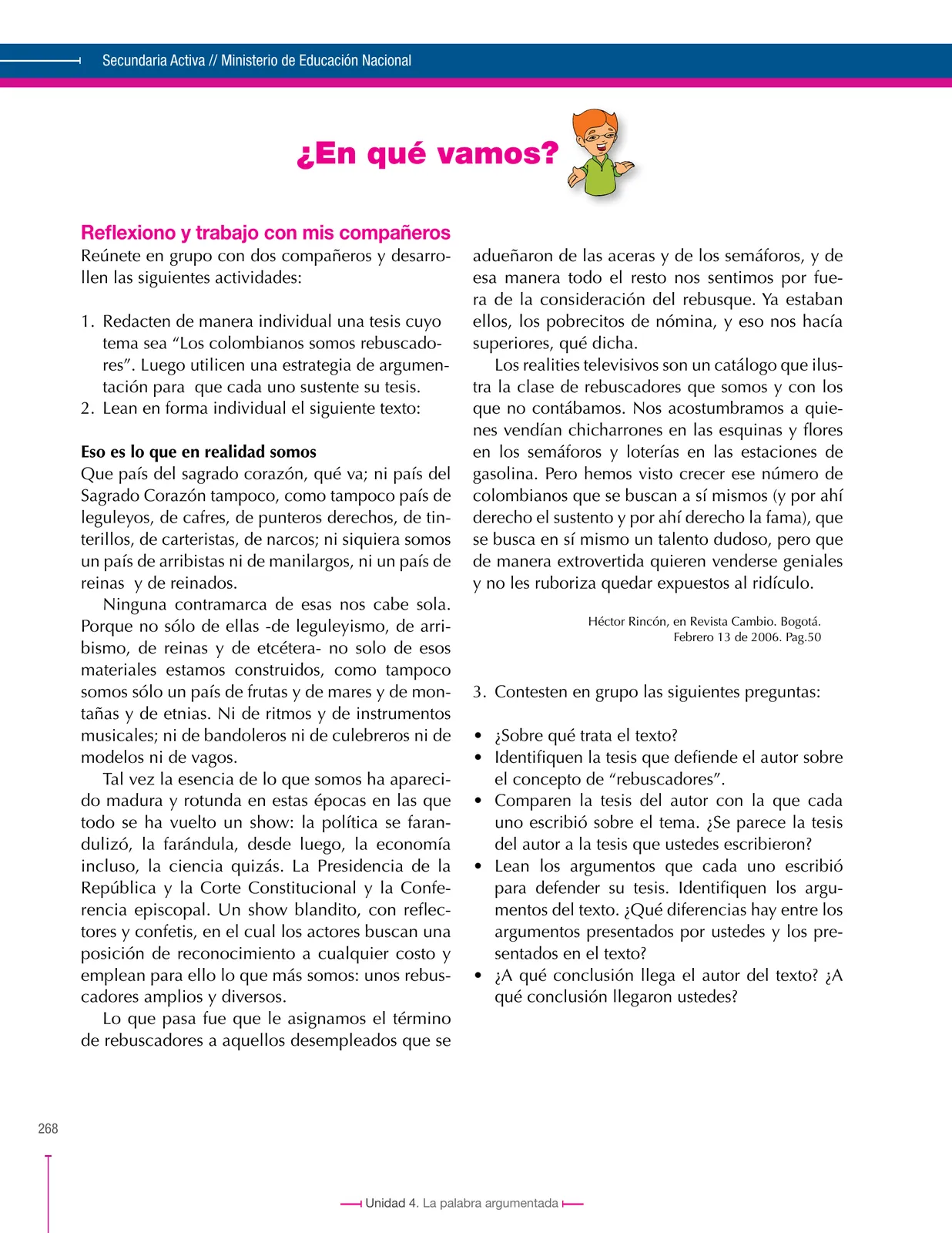 Miniatura página 268 de Lenguaje 8° · Secundaria Activa