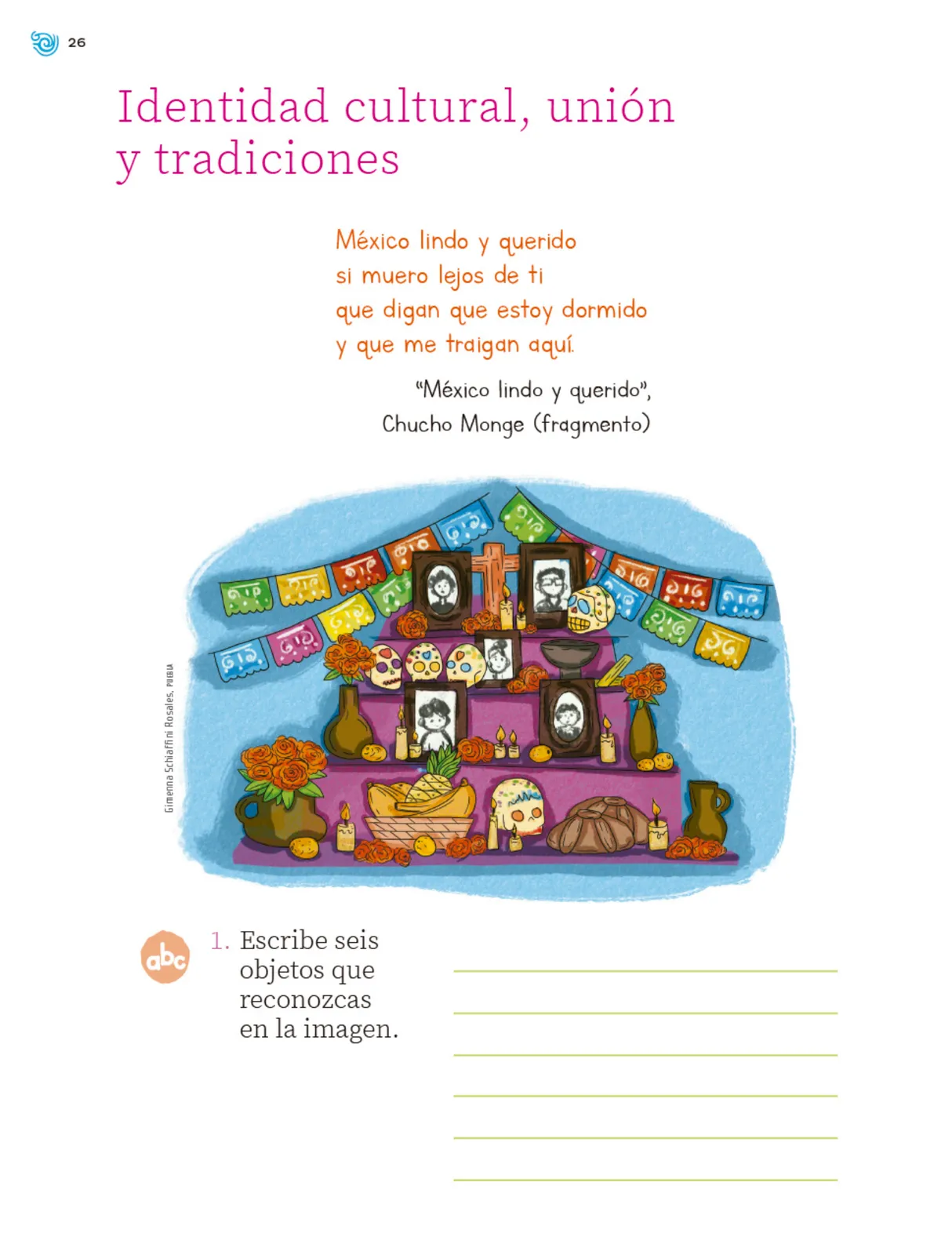 Miniatura página 27 de Múltiples lenguajes. Trazos y palabras.   Libro de Educación Primaria Grado 1°  Ciclo Escolar 2025 - 2026