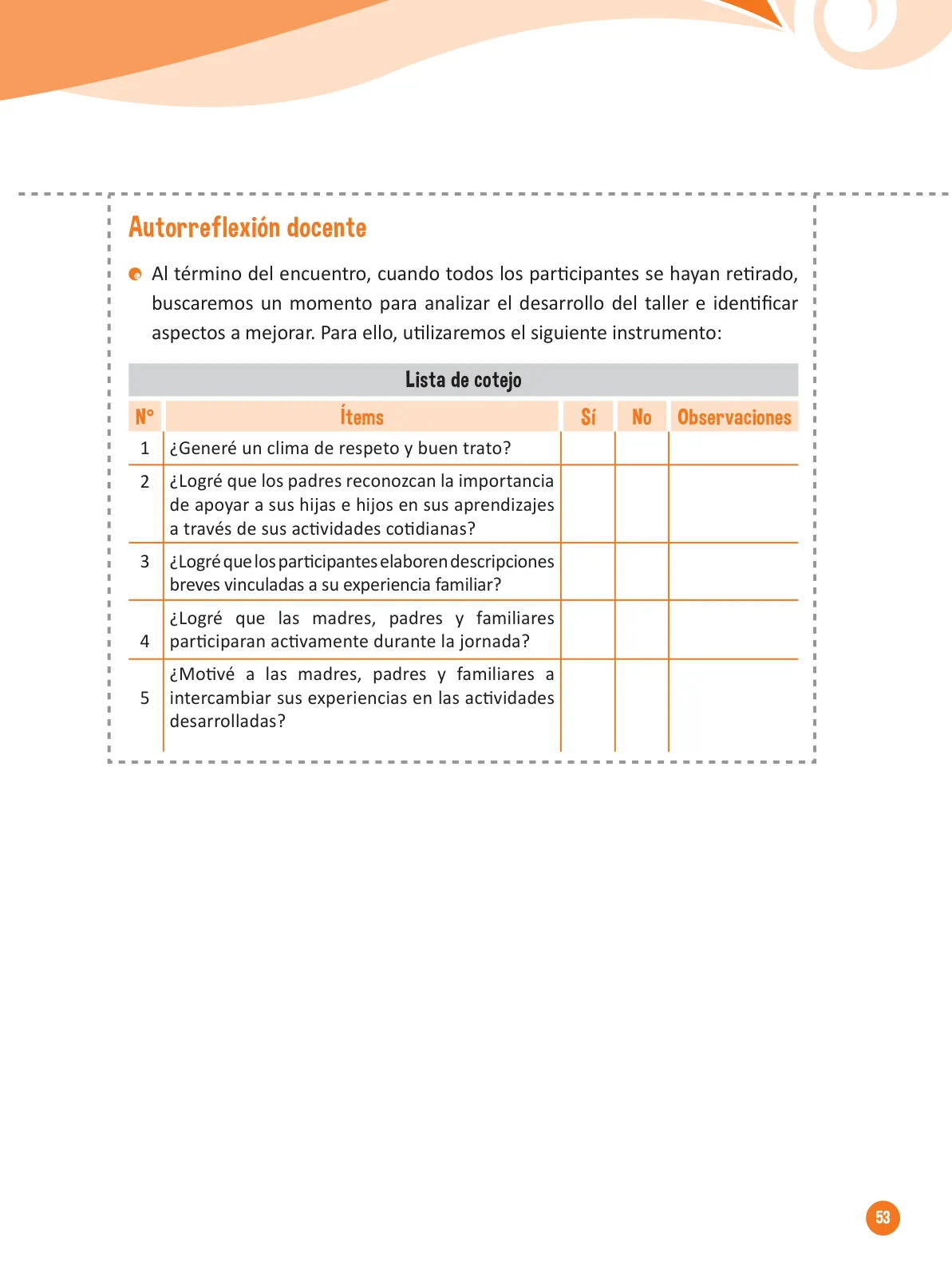 Miniatura página 55 de Guía para el trabajo docente con las familias del ciclo IV de Primaria · 2016