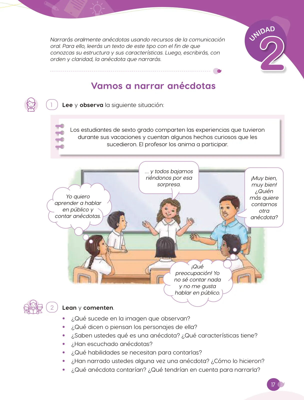 Miniatura página 19 de Cuadernillo de Comunicación 6. Sexto grado de Primaria · 2024