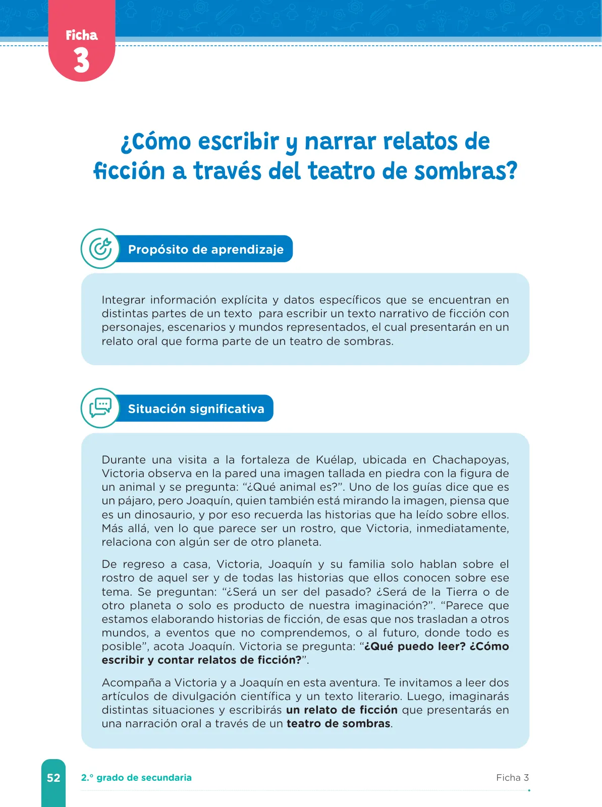 Miniatura página 54 de Fichas de aprendizaje de Comunicación 2 · 2024