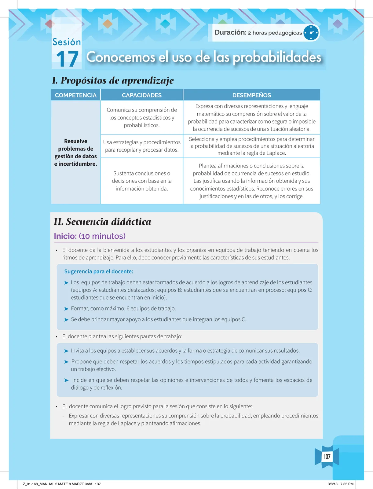 Miniatura página 139 de Resolvamos problemas 2 : manual para el docente 2018 · 2018