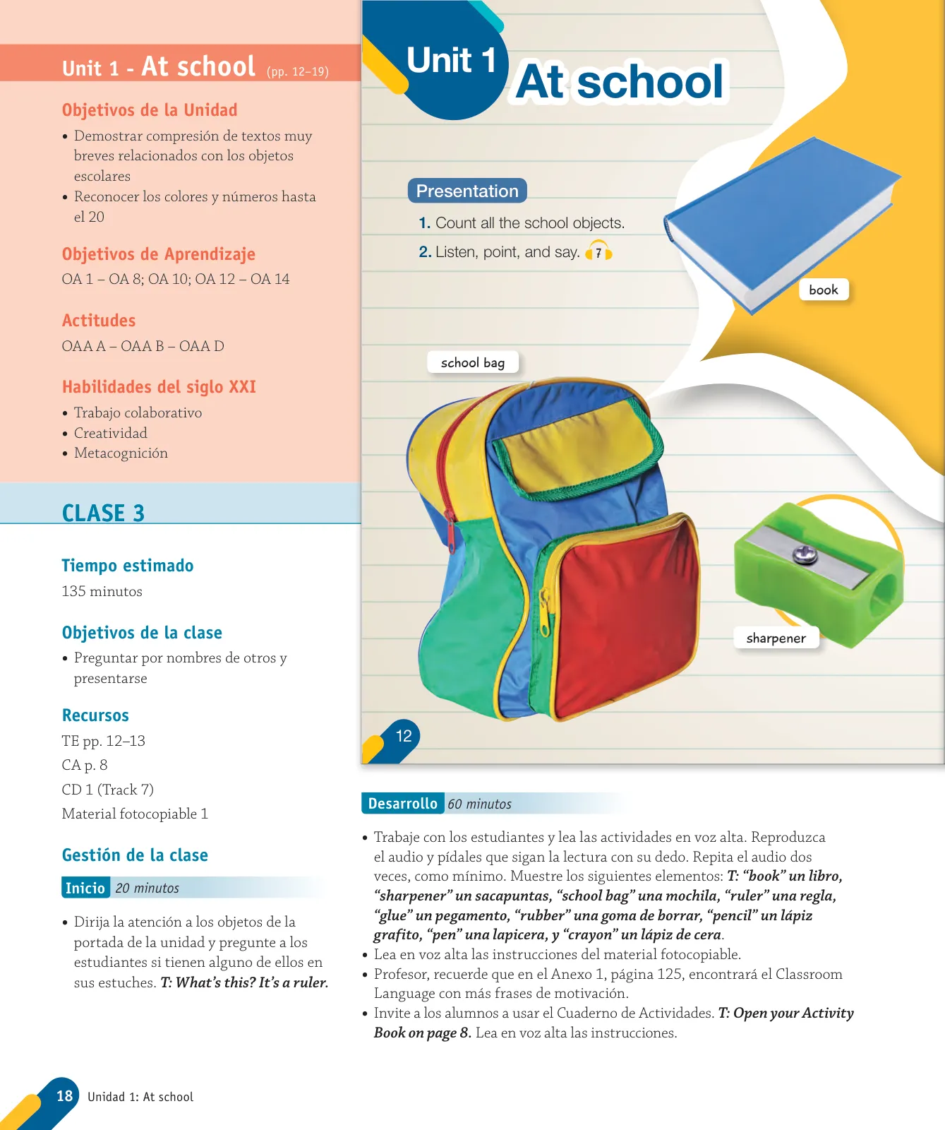 Miniatura página 20 de Inglés – Primero Básico | Student’s Book MINEDUC – Descargar PDF · 2024