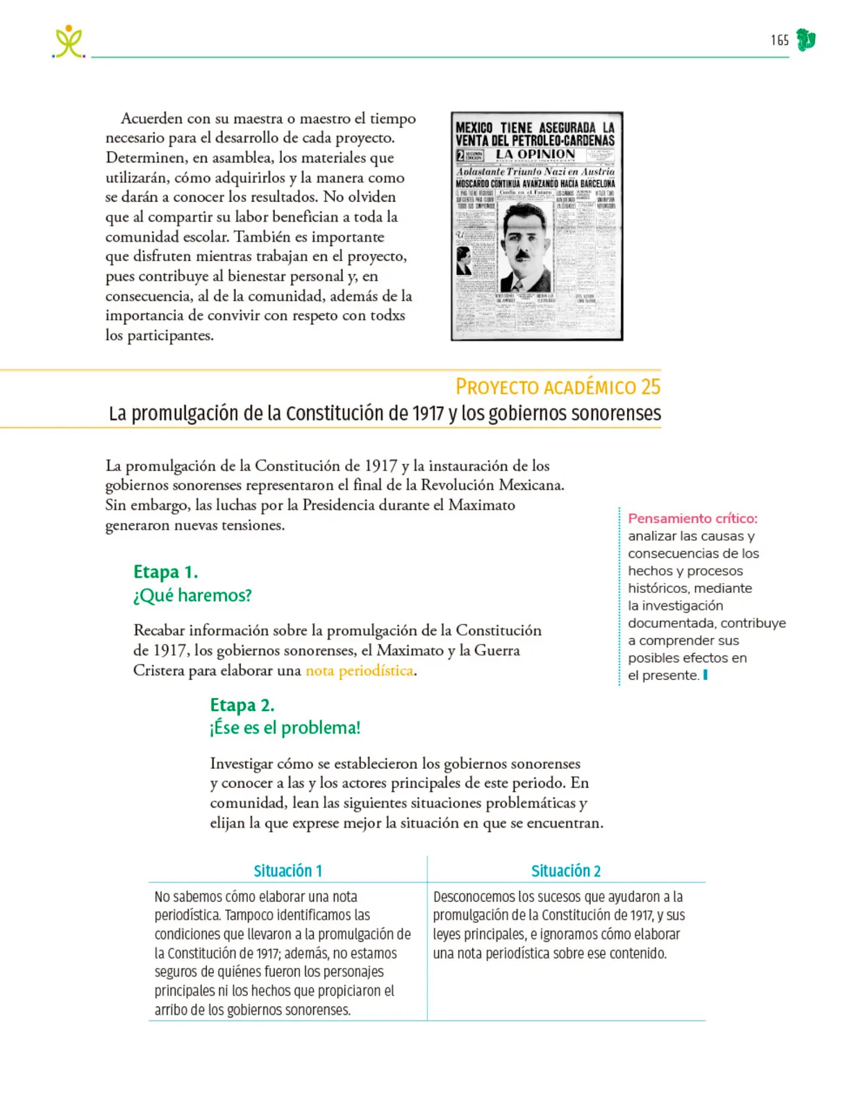 Página 166 de Colección Sk´asolil. Nuestro libro de Proyectos. Tomo III. Libro de Educación Telesecundaria Grado 2° Ciclo Escolar 2025 - 2026