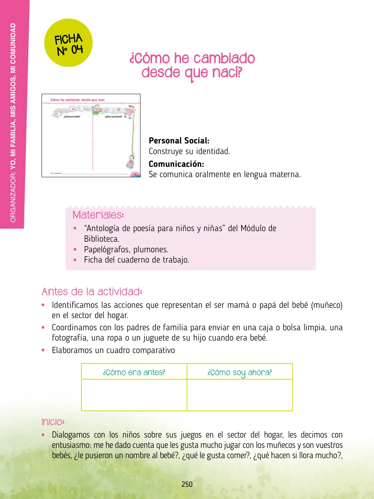 Página 252 de Agenda pedagógica 2017-2018 para docentes de II Ciclo de Instituciones de nivel de Educación Inicial · 2017