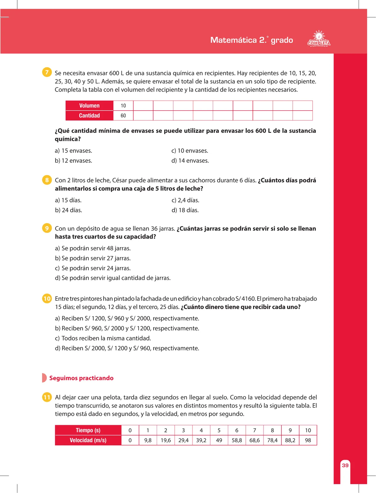 Página 39 de Matemática 2 : cuaderno de reforzamiento pedagógico - JEC · 2016