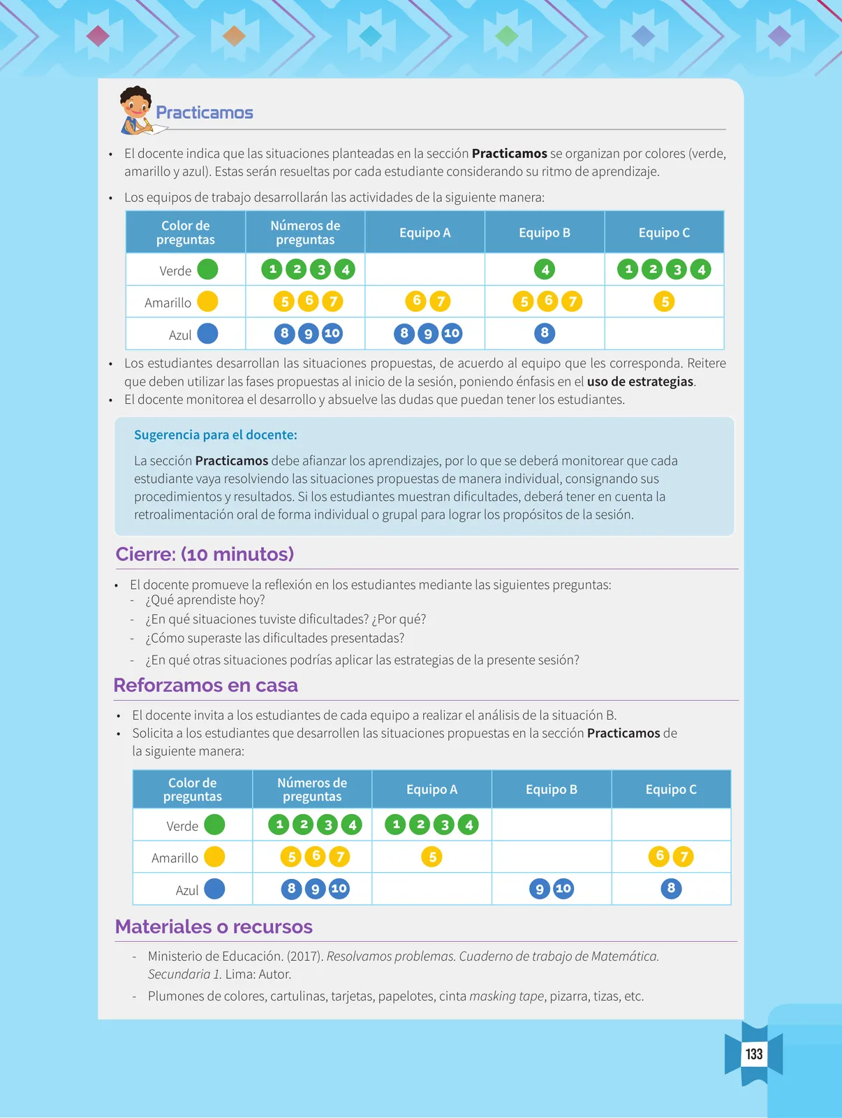 Página 135 de Resolvamos problemas 1 : manual para el docente 2018 · 2018