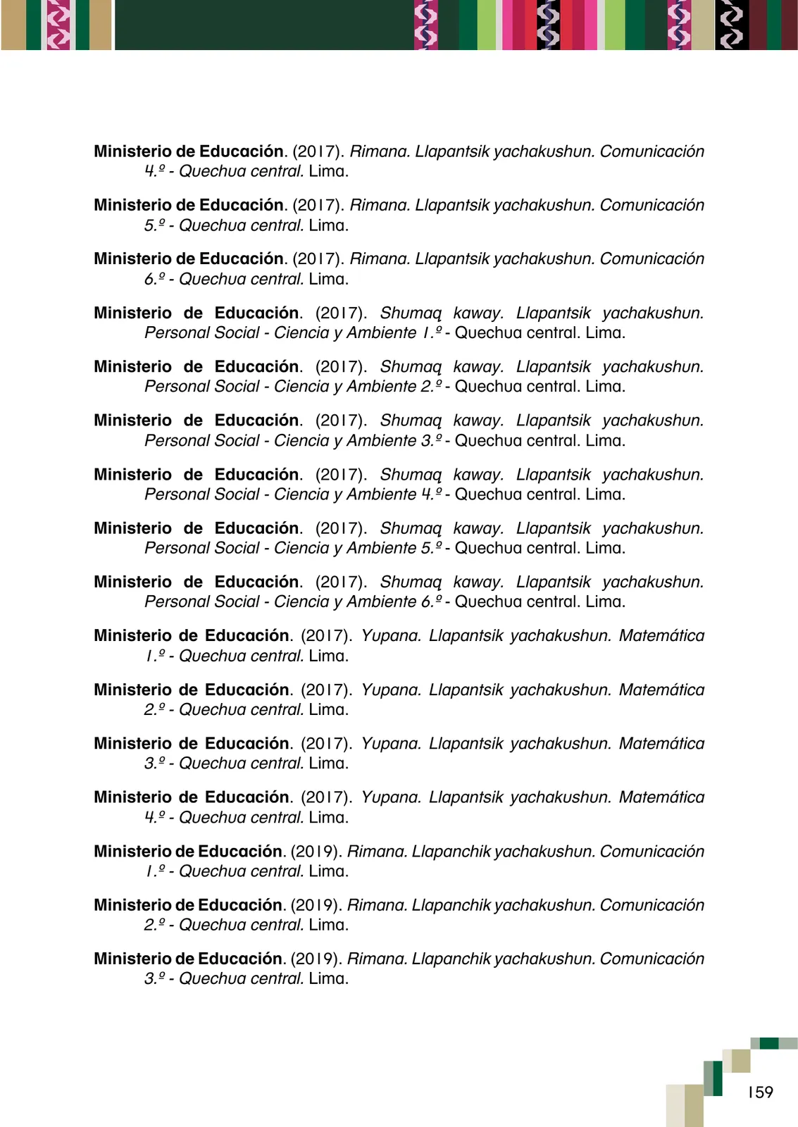 Miniatura página 161 de Yachachinapaq shimikuna - chawpin qichwa = Vocabulario pedagógico quechua central · 2021