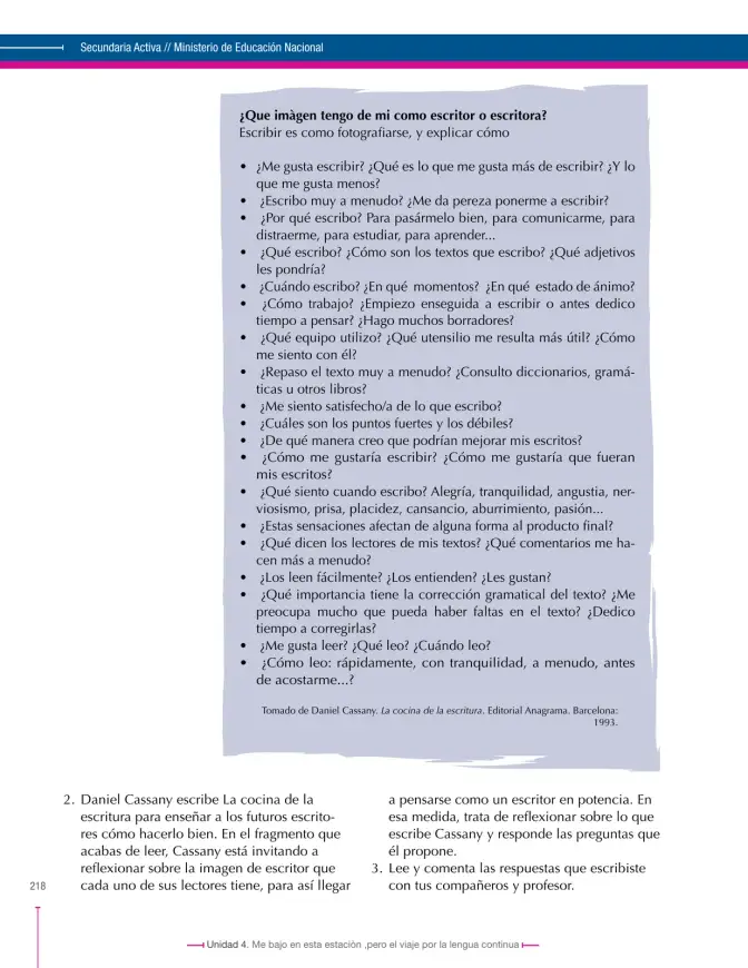 Página 218 de Lenguaje 7° · Secundaria Activa