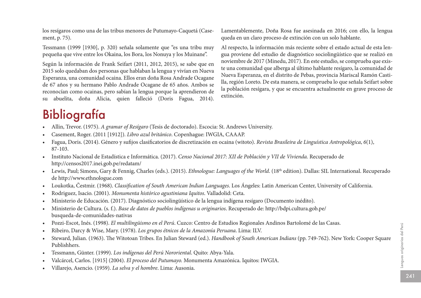 Miniatura página 243 de Lenguas originarias del Perú · 2018