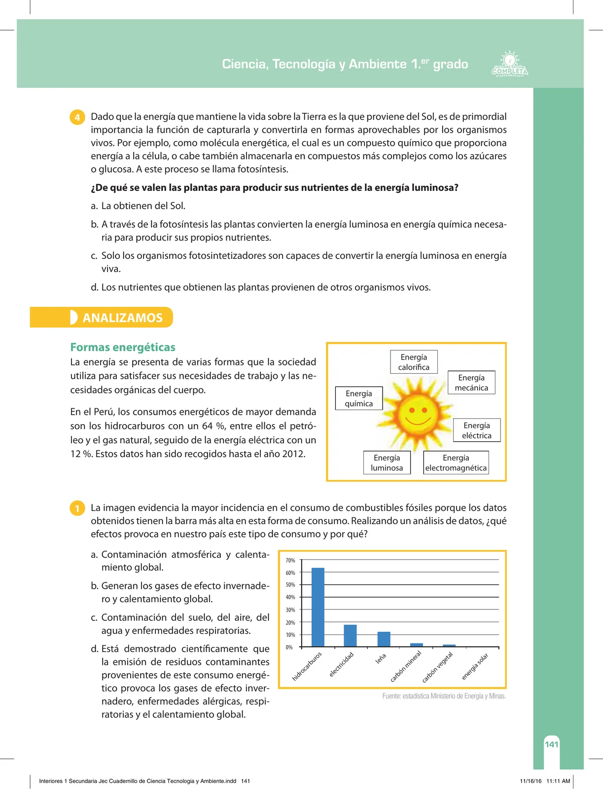 Miniatura página 141 de Ciencia, Tecnología y Ambiente 1. Cuaderno de reforzamiento pedagógico - JEC · 2016