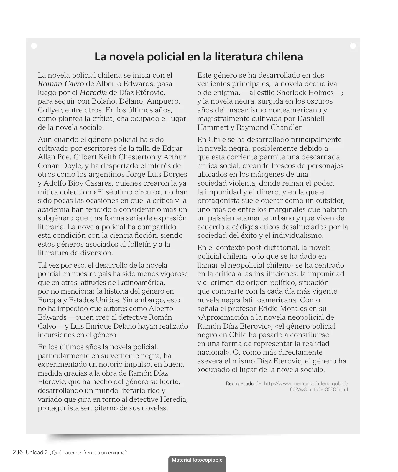 Página 238 de Lengua y Literatura – Octavo Básico | Texto del Estudiante MINEDUC – Descargar PDF · 2024