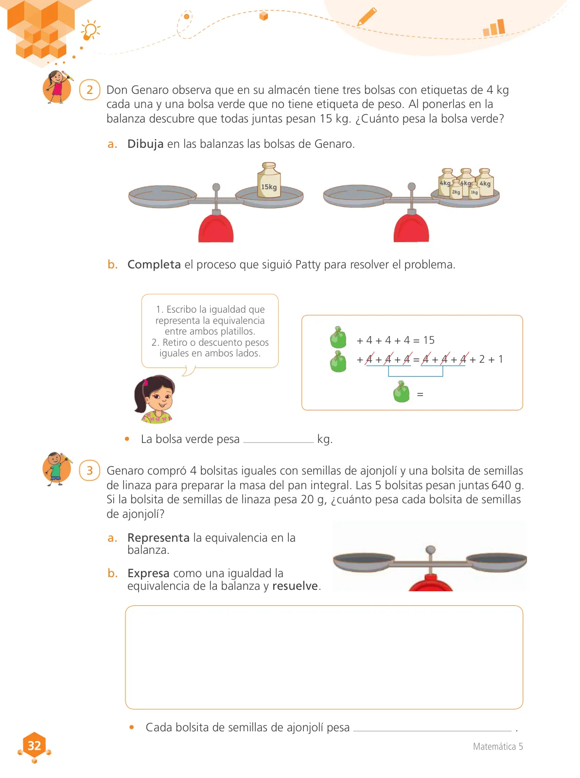Página 33 de Matemática 5 : cuaderno de trabajo para quinto grado de Educación Primaria 2018 · 2018