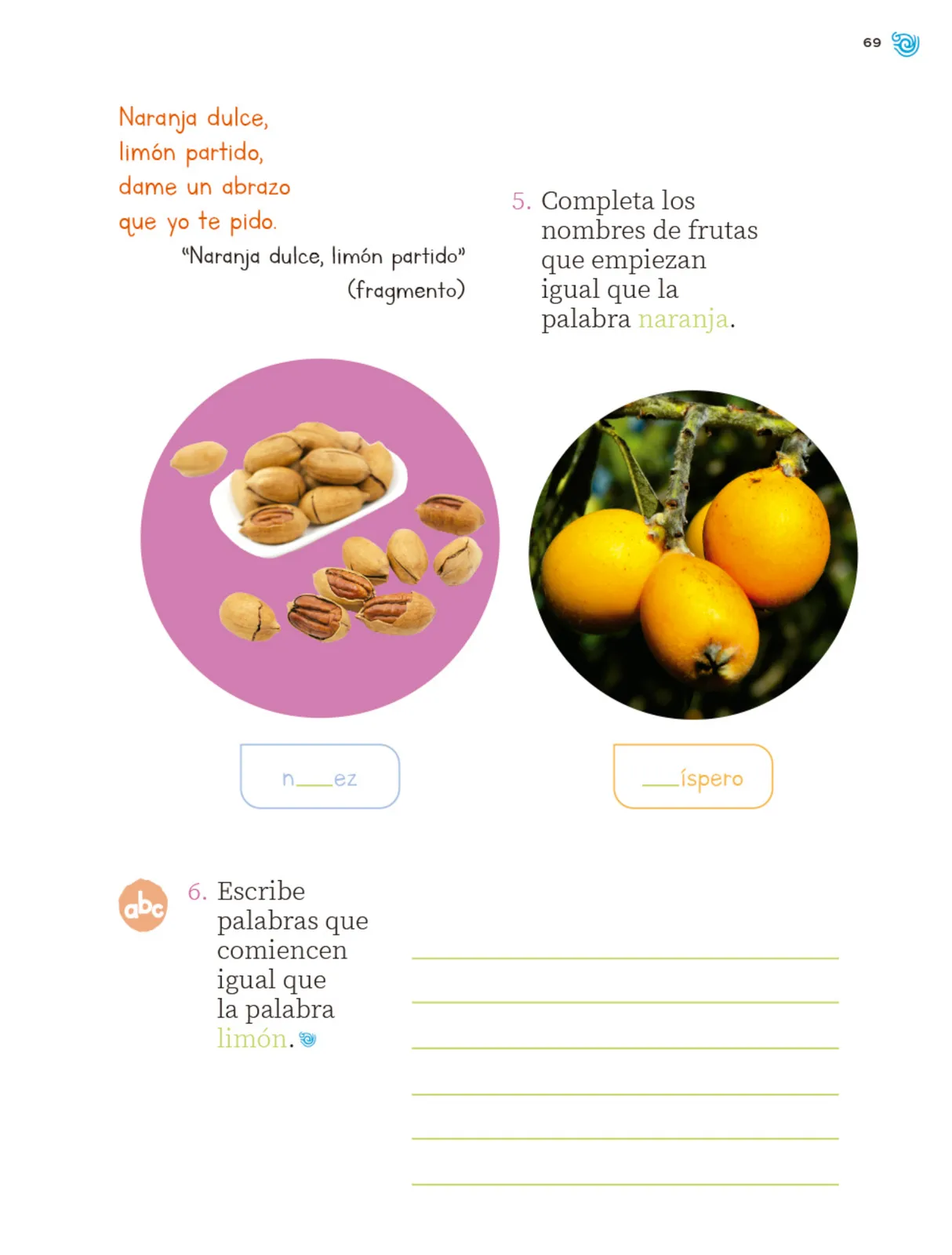 Miniatura página 70 de Múltiples lenguajes. Trazos y palabras.   Libro de Educación Primaria Grado 1°  Ciclo Escolar 2025 - 2026