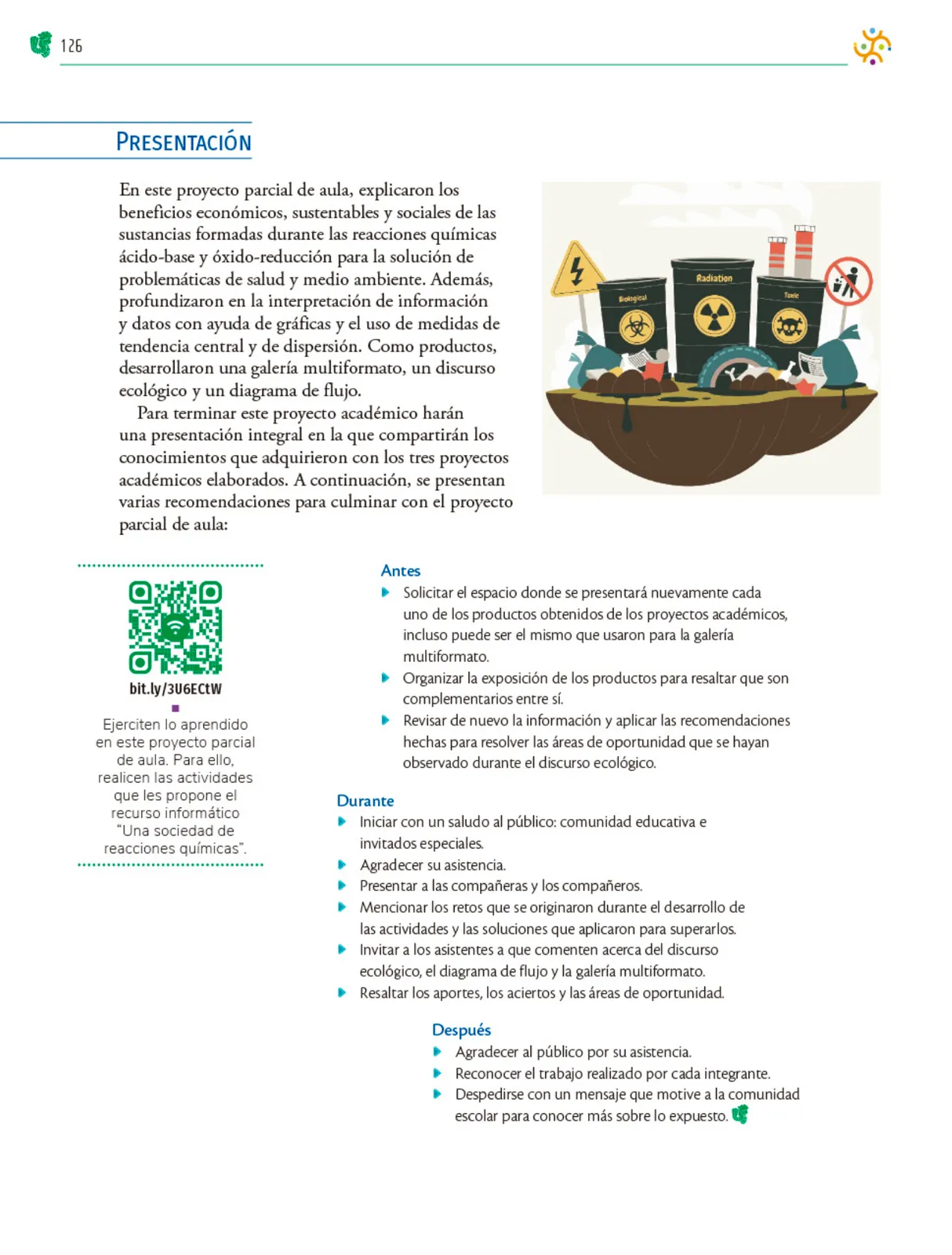 Miniatura página 127 de Colección Nanahuatzin. Nuestro libro de Proyectos.  Tomo III.  Libro de Educación Telesecundaria Grado 3°  Ciclo Escolar 2025 - 2026