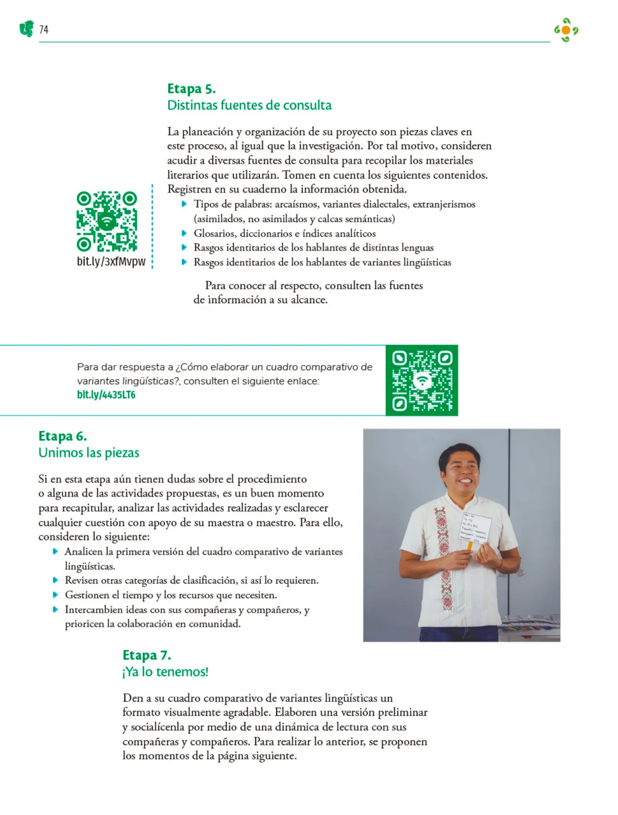 Página 75 de Colección Sk´asolil. Nuestro libro de Proyectos. Tomo I. Libro de Educación Telesecundaria Grado 2° Ciclo Escolar 2025 - 2026