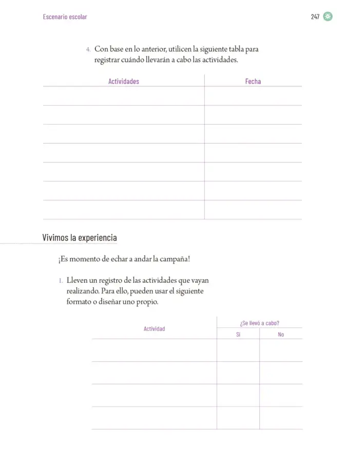 Página 250 de Proyectos Escolares. Libro de Educación Primaria Grado 6° Ciclo Escolar 2025 - 2026
